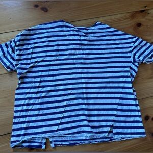 Madewell Offwhite and Blue Striped T shirt XS